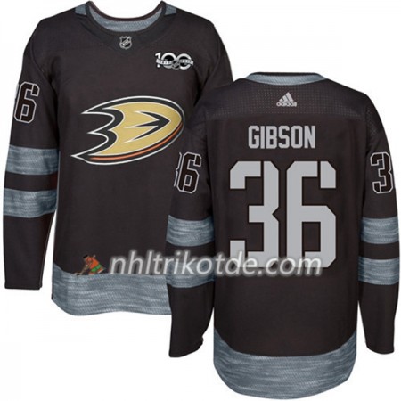 Anaheim Ducks Trikot John Gibson 36 1917-2017 100th Anniversary Adidas Schwarz Authentic - Herren